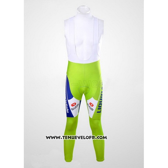 2012 Maillot Ciclismo Liquigas Cannondale Blanc et Vert Manches Longues et Cuissard